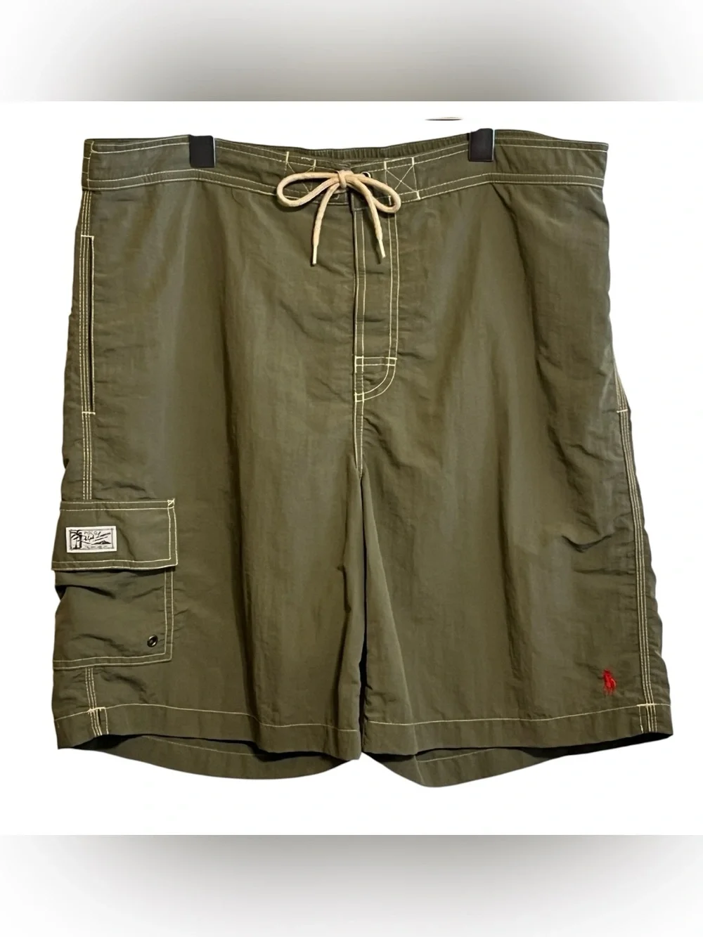Ralph Lauren Polo Shorts Swim Trunks Olive Green Board Bathing Suit Men’s Large
